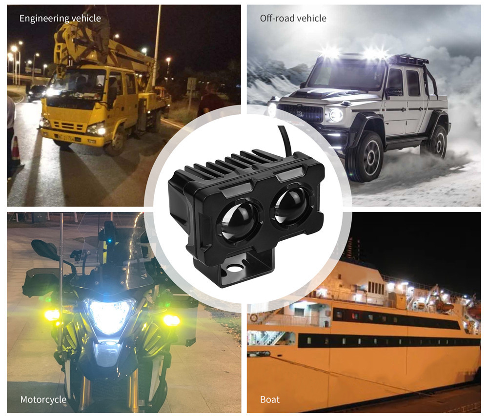 Luces de conducción auxiliar de LED de motocicleta cuadrada 