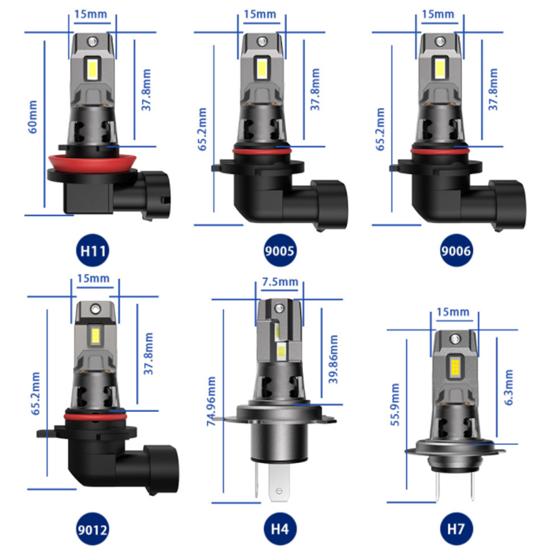 Farto LED del automóvil H4 H7 H11 9005 9006 9012