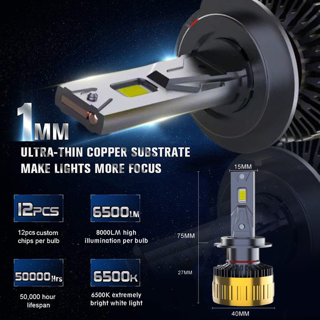 Serie M8 | 130W 13000LM LED Bombas de faros H7 H7