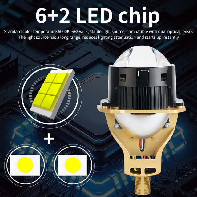 Serie T14 | 3 pulgadas de altura baja de alto rayo no destructiva doble taza RHD LHD BI LED Proyector Bulbo de faros LED LED