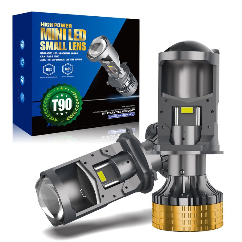Serie T90Pro | Bombillas de faros LED H4/9003/HB2 con mini lente de proyector HI/LO BEAM 