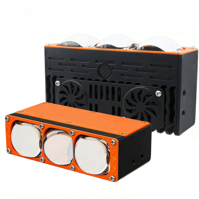 85W 3 lentes Bi Led proyector luces de parrilla de coche haz alto y bajo doble ventilador de refrigeración luces de parrilla delantera luces auxiliares para camión vehículo todoterreno SUV