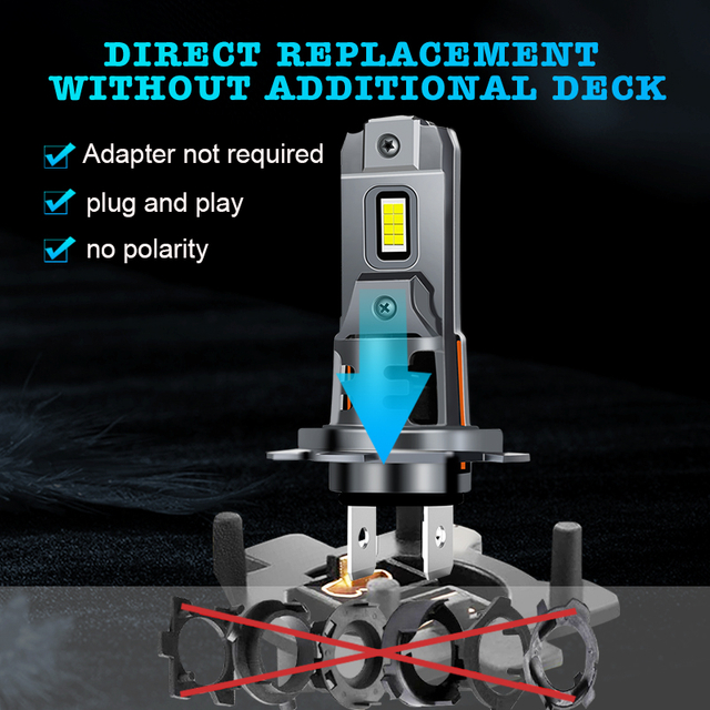 OEM/ODM 1:1 Mini tamaño Plug & Play 6500K Bombillas inalámbricas blancas frías para faros de coche LED