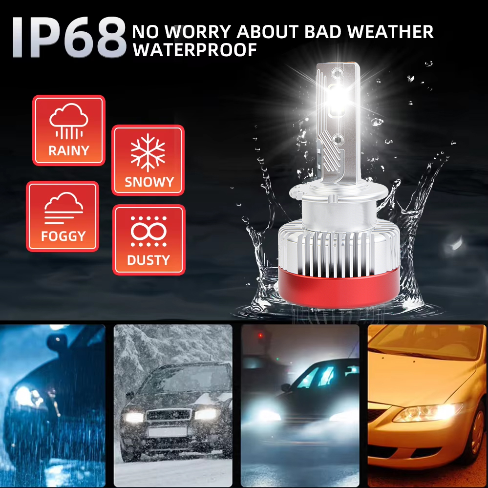 Serie D | Tres tubos de cobre Bombillas de faros LED para automóvil Canbus Serie D 180W 18000LM Bombilla de faro LED Reemplace el kit de conversión HID Xenon D1S D2S D3S D4S