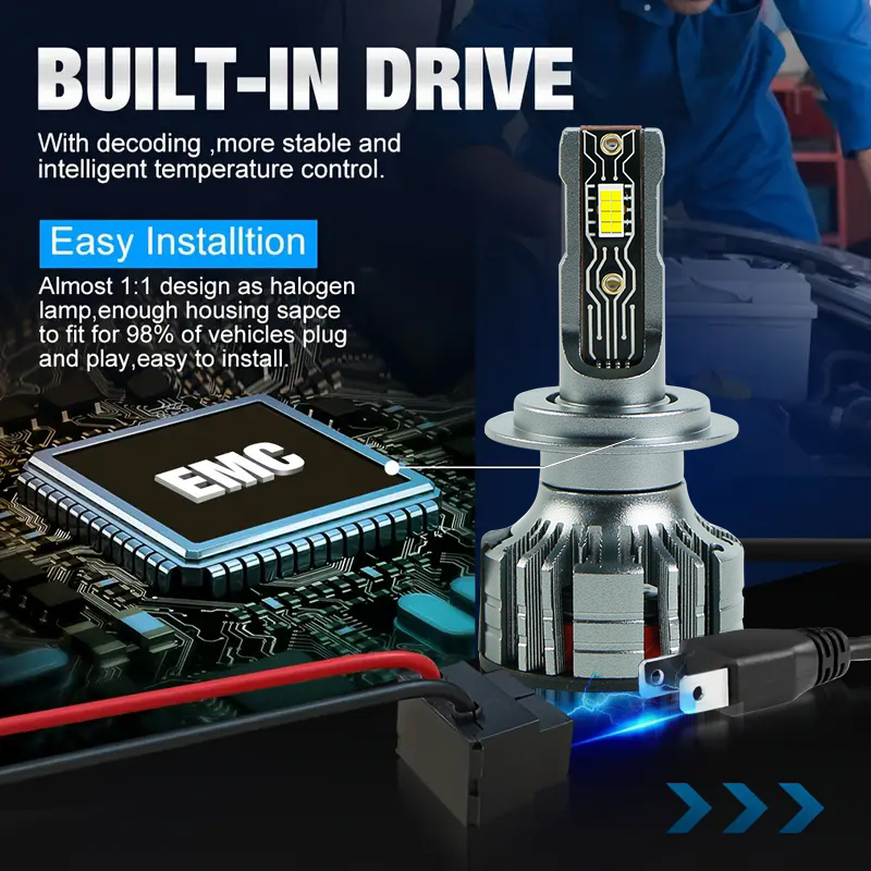 Serie A8 | Precio de fábrica Super brillante 60W 6000LM controlador lineal 12V bombillas LED para faros delanteros automotrices