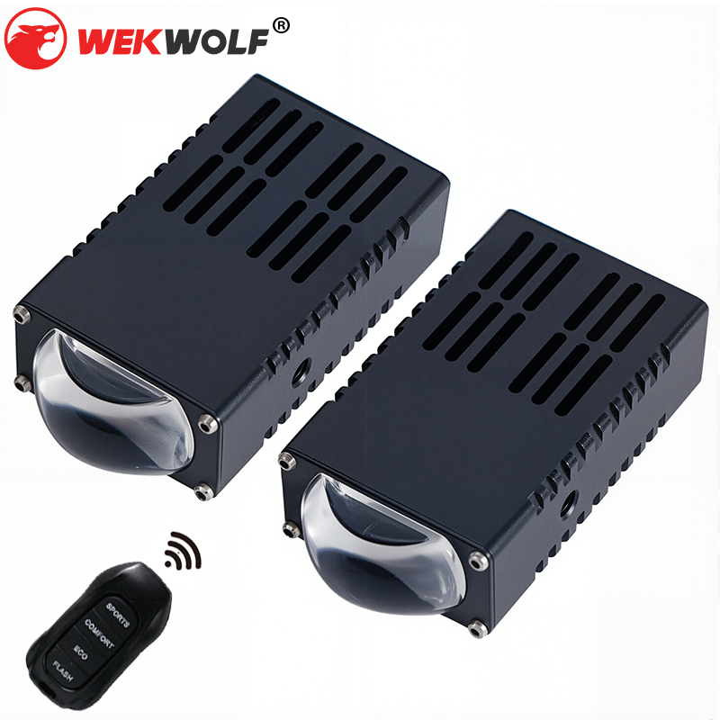 Fotos de rejilla súper brillantes de 12V con control remoto de 65W LED blancas y amarillas LED Auto Grille Lights Projector lente