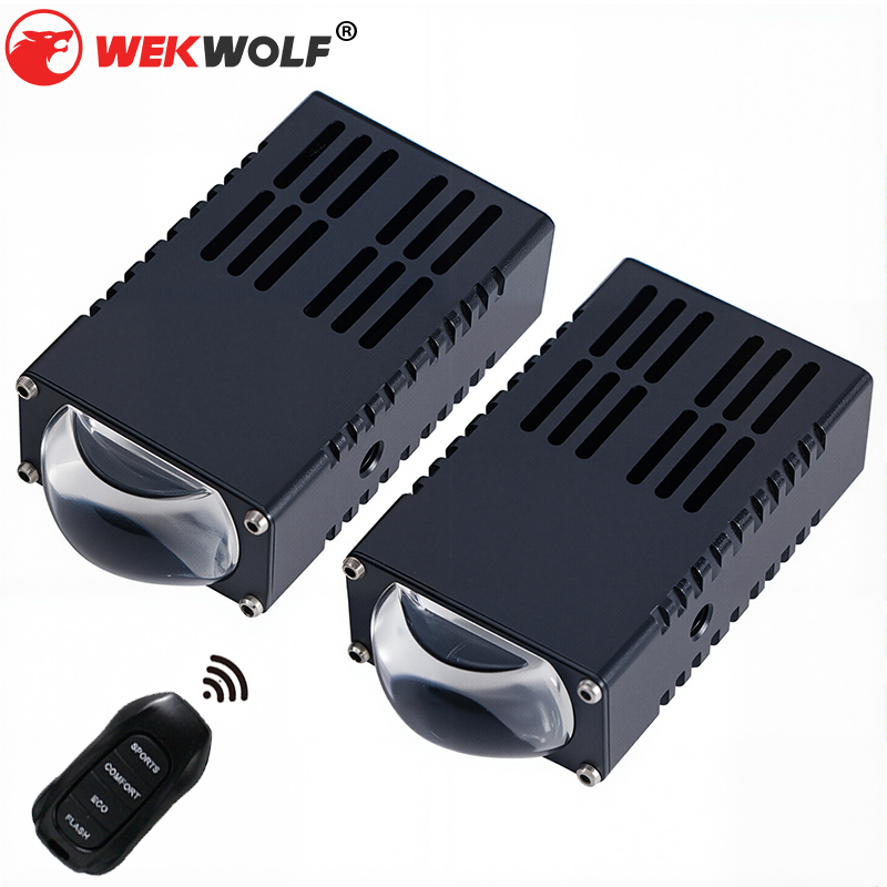 Fotos de rejilla súper brillantes de 12V con control remoto de 65W LED blancas y amarillas LED Auto Grille Lights Projector lente