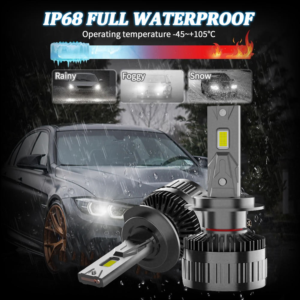 OEM ODM 130W 13000LM escogen las linternas llevadas autos del bulbo universal del faro del coche del tubo de cobre 6000K