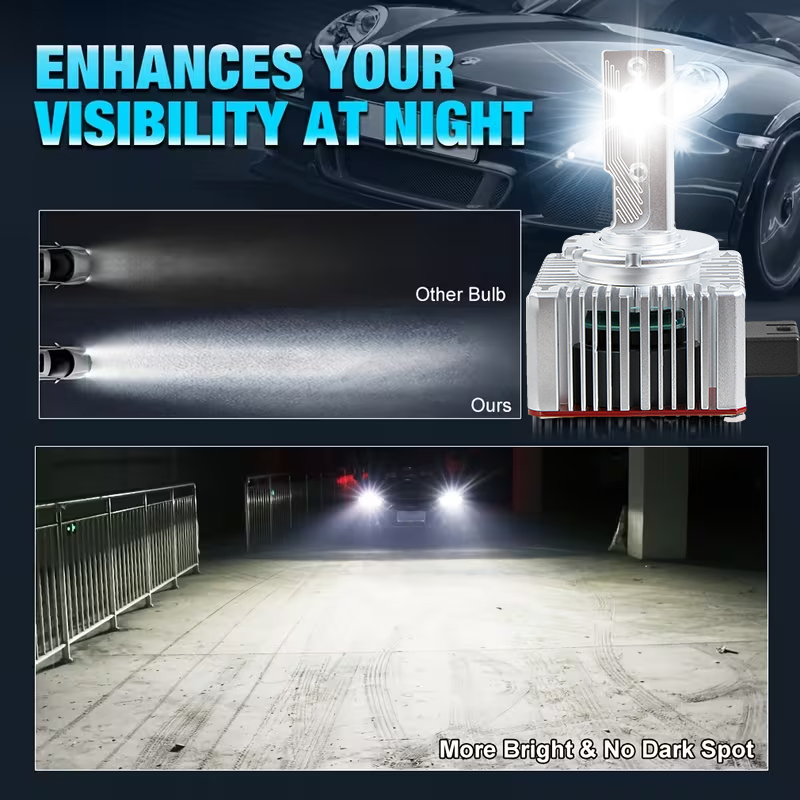 Tres tubos de cobre D1S/D2S/D3S/D4S/D8S Bombillas de faros LED 18W 18000LM 6000K tamaño 1:1 reemplazo Plug & Play para xenón HID