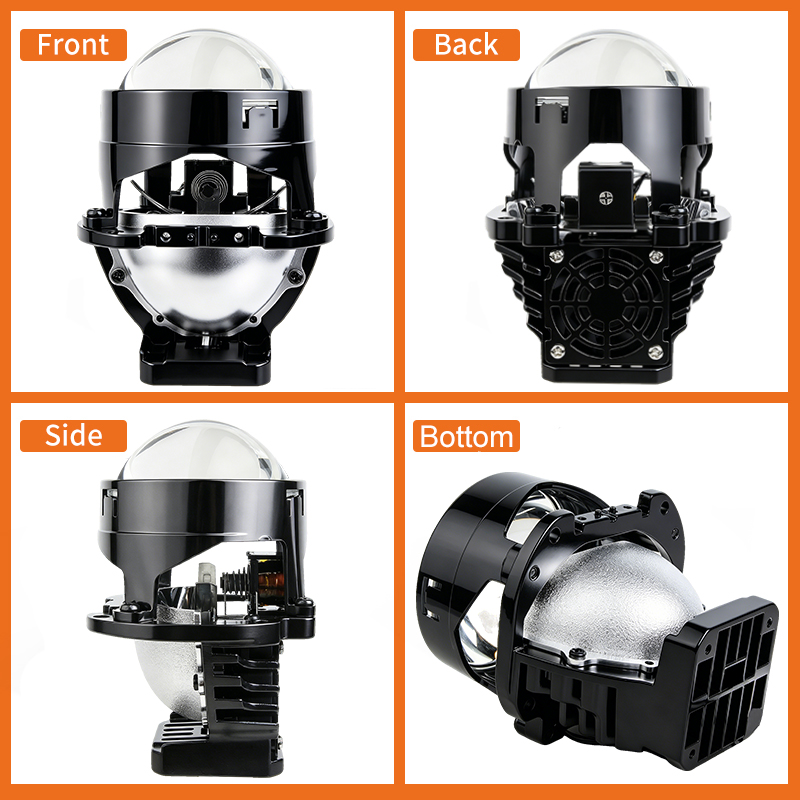 Lente de proyector Bi-LED superbrillante de 106W y 2,0 pulgadas, Kit de reequipamiento de faros delanteros de coche, lente de proyector LED de haz alto y bajo para accesorios de coche