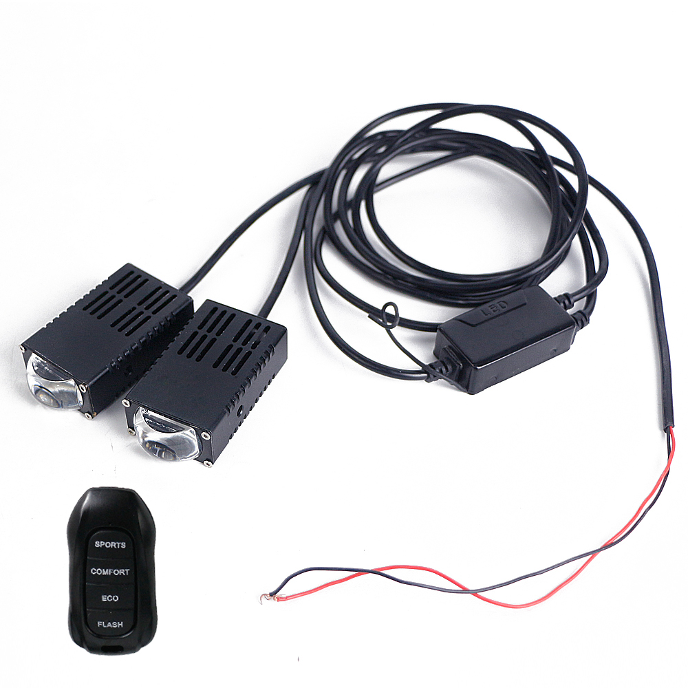 Fotos de rejilla súper brillantes de 12V con control remoto de 65W LED blancas y amarillas LED Auto Grille Lights Projector lente