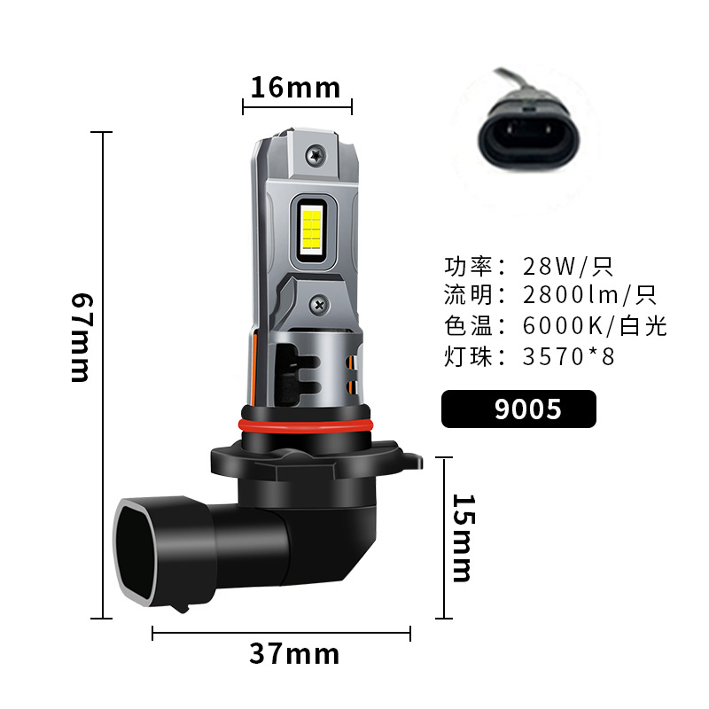 Gran oferta Mini inalámbrico 48W 360 grados 1:1 Plug and Play faros automáticos 9005 4800LM bombillas LED para faros delanteros de coche 