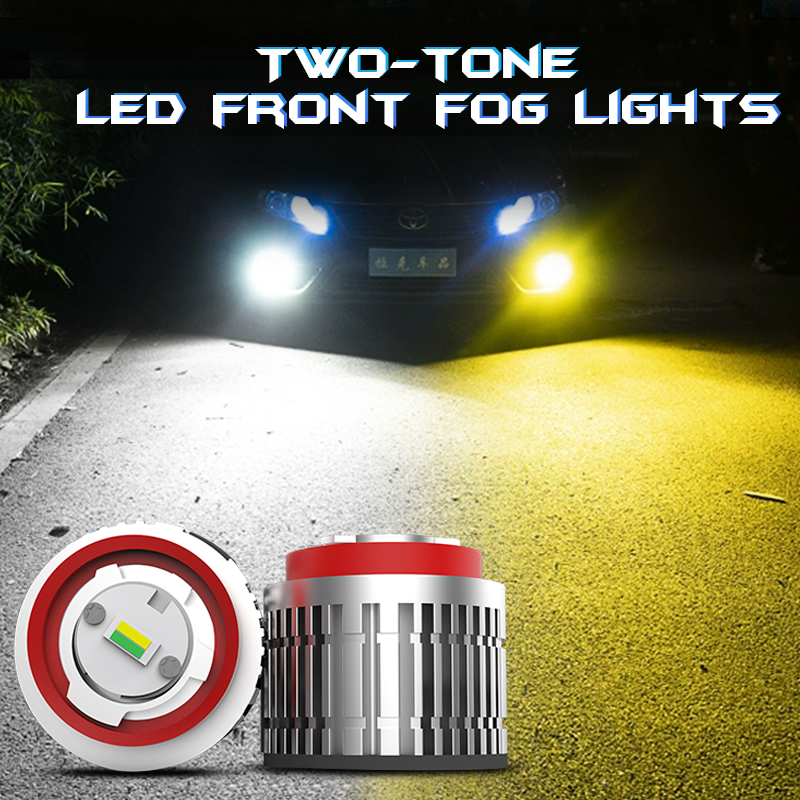 Comercio al por mayor 24W 3000LM Color dual 3000K Ámbar Amarillo Blanco 6000K Mini luz antiniebla LED para Toyota