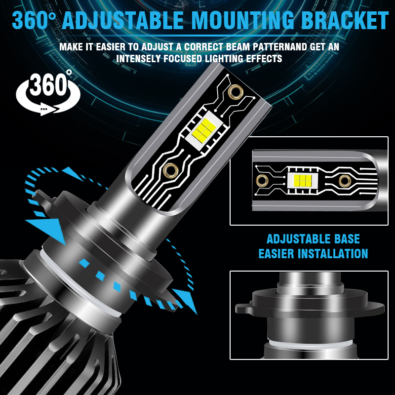 Comercio al por mayor CSP 3570 Chips 6000K 60W 6000LM Bombillas de faros LED automotrices