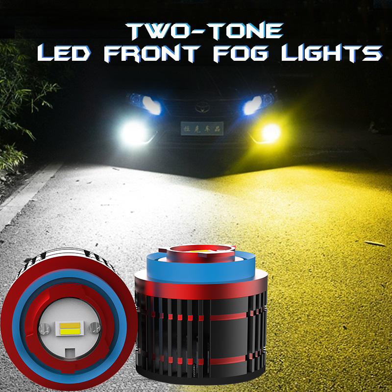 Bombillas LED antiniebla superbrillantes, doble ámbar, blanco, 24W, 3000LM, interruptor de Color, Plug and Play, minilámpara antiniebla delantera para Toyota