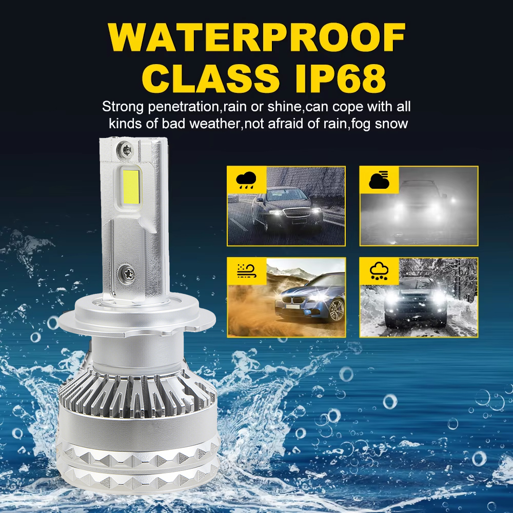 Serie F35 | Venta al por mayor 12000LM 200W Auto bombilla de faro LED doble tubo de cobre 6000K 12V coche Universal Led bombillas de faro