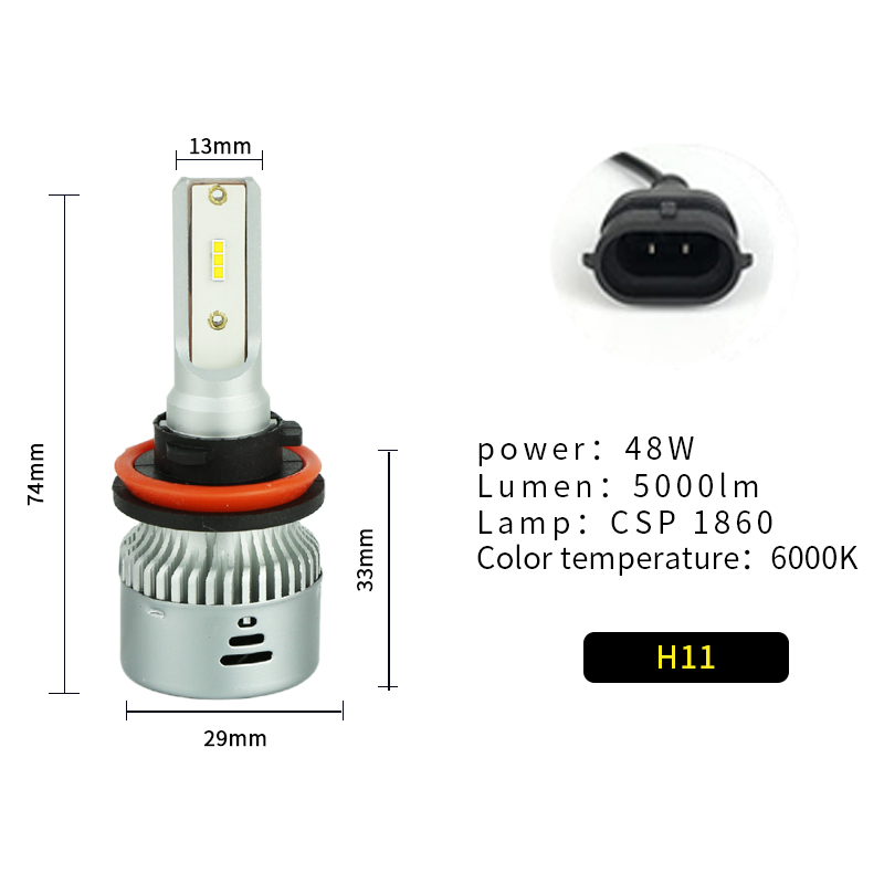 Tamaño del faro LED H11
