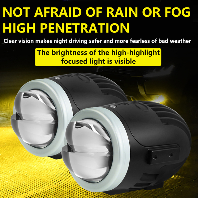 TRI COLORES IMPRESIONES DE TRI COLORES 2 pulgadas BI Proyector Fog Light Lights con control remoto