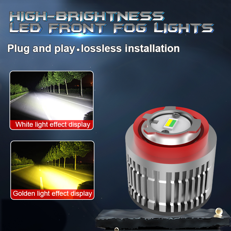 Comercio al por mayor 24W 3000LM Color dual 3000K Ámbar Amarillo Blanco 6000K Mini luz antiniebla LED para Toyota