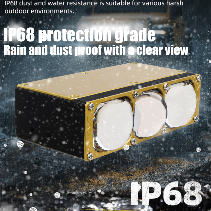 Focos para coche de 170 W, 3 ojos, lente azul, luces de rejilla Bi LED con ventilador DRL, luz de trabajo antiniebla, luces auxiliares externas, vehículo todoterreno, camión