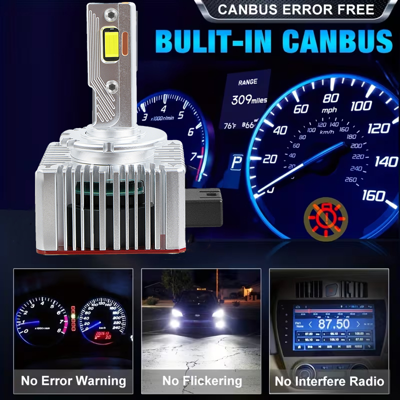 Serie D | OEM D1S/D2S/D3S/D4S Bombilla de faro LED 6000K 180W Luces de repuesto HID de xenón de alta potencia 18000LM