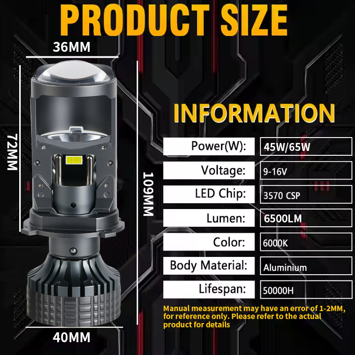 Serie T90S | 12V High/Low Beam Mini HD BI-LED LED LED BULBBULS PARA CAR