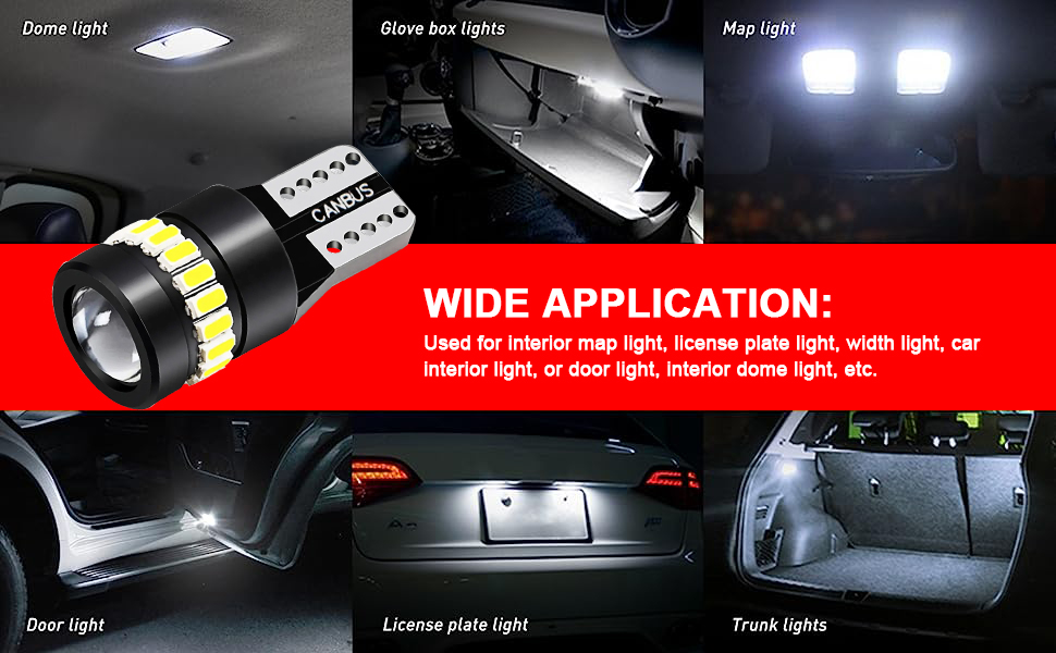 Aplicación de bombilla LED T10