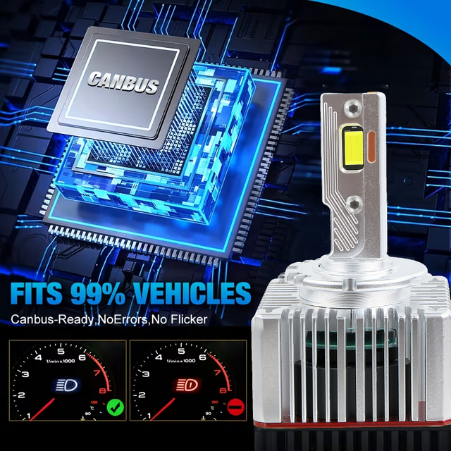 Tres tubos de cobre D1S/D2S/D3S/D4S/D8S Bombillas de faros LED 18W 18000LM 6000K tamaño 1:1 reemplazo Plug & Play para xenón HID