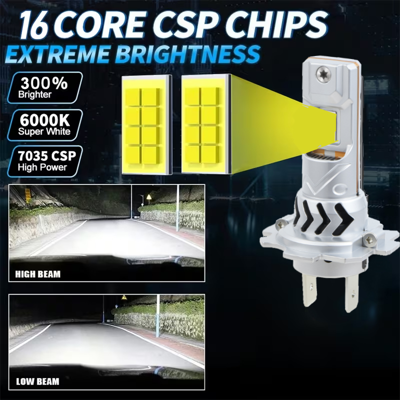 Bombilla para faros delanteros de coche, todo en uno, tamaño 1:1, Plug and Play, con ventilador, CANBUS, 12V, H7, H11, 9005, 9006, repuestos de bombillas LED para coche